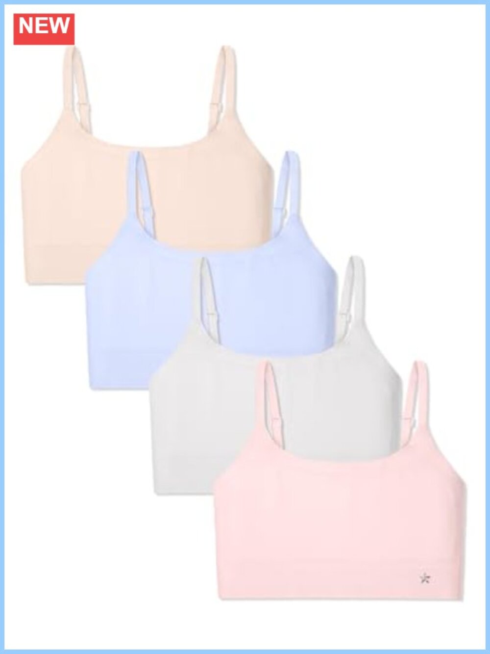 Seamless Training Bra Girls Nylon Spandex Double-Layer Lined